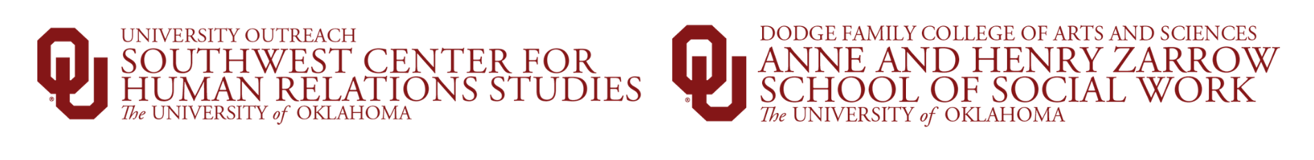 Logos for SWCHRS and the Anne and Henry Zarrow School of Social Work